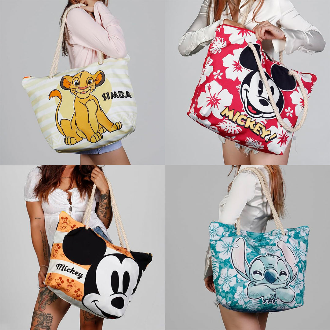 KARACTERMANIA - Bolsa de Playa Soleil con Neceser de Regalo. Lilo y Stitch Aloha