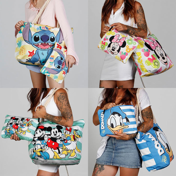 KARACTERMANIA - Bolsa de Playa Soleil con Neceser de Regalo. Mickey Mouse Together