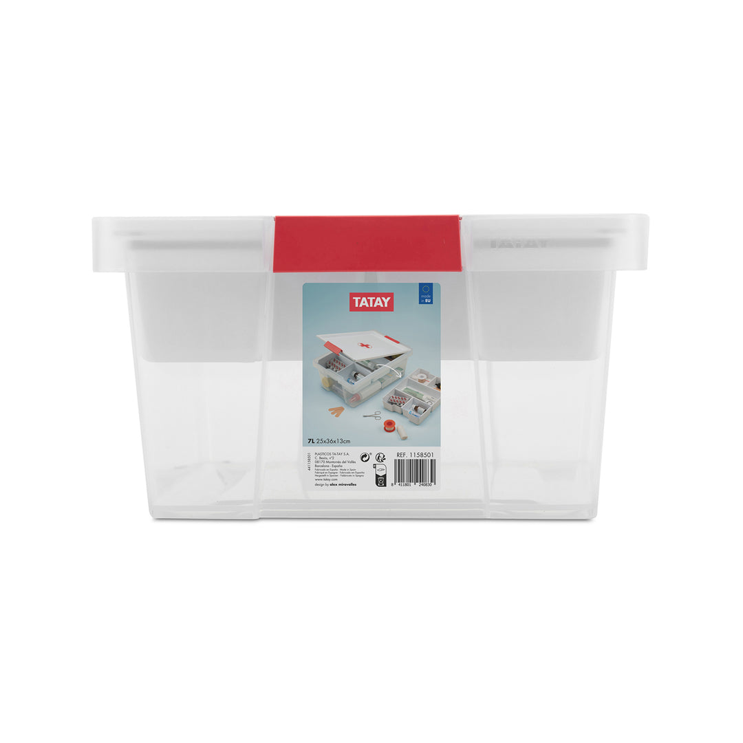 TATAY - Kit Caja Botiquín Cruz Roja 7L con Organizador y 1 Sanitary Box Incluido