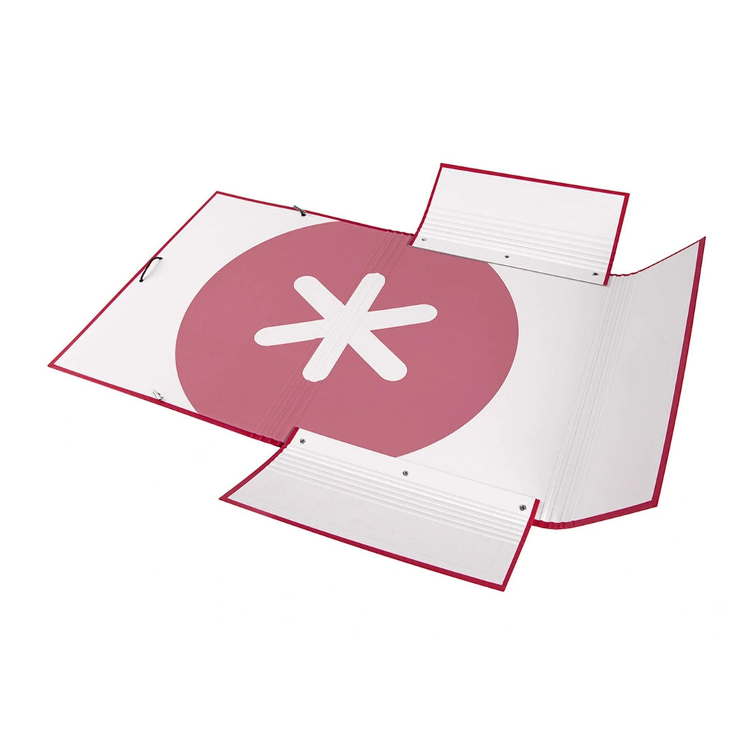 ANTARTIK - Carpeta A4 con 3 Solapas Cartón Forrado Cierre con Gomas. Frambuesa
