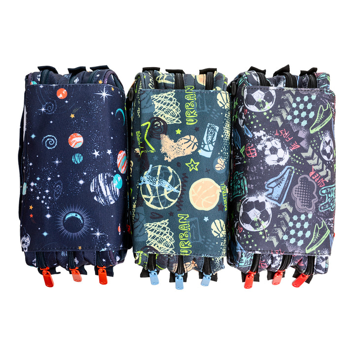 ColePack Design - Estuche Triple de 3 Cremalleras con Material Escolar Incluido. Match