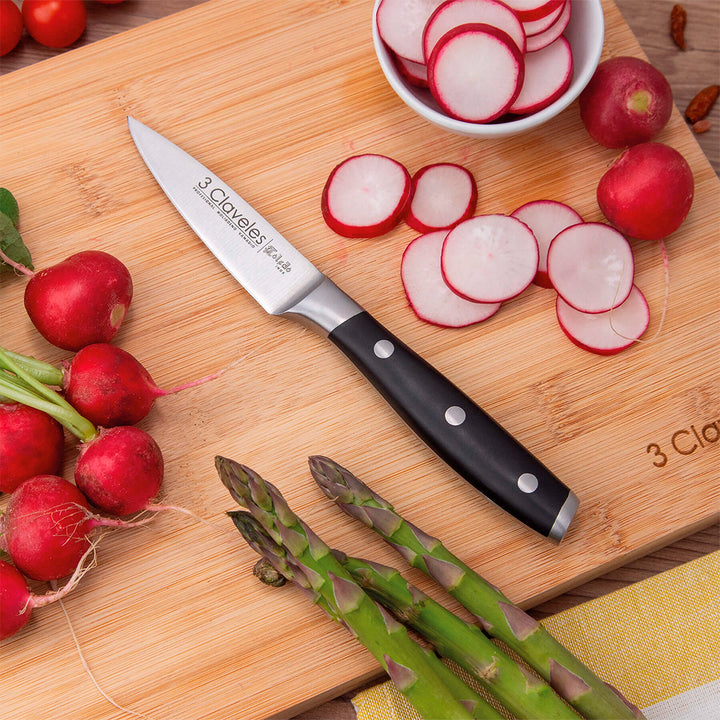 3 Claveles Toledo - Juego de 3 Cuchillos Profesionales Santoku Acero Inoxidable Forjado