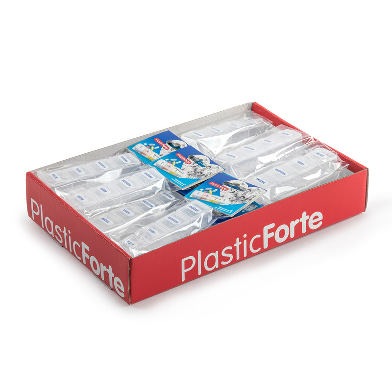 Plastic Forte - Juego de 2 Pastilleros Diarios 4 Tomas Nº 7 Rectangulares