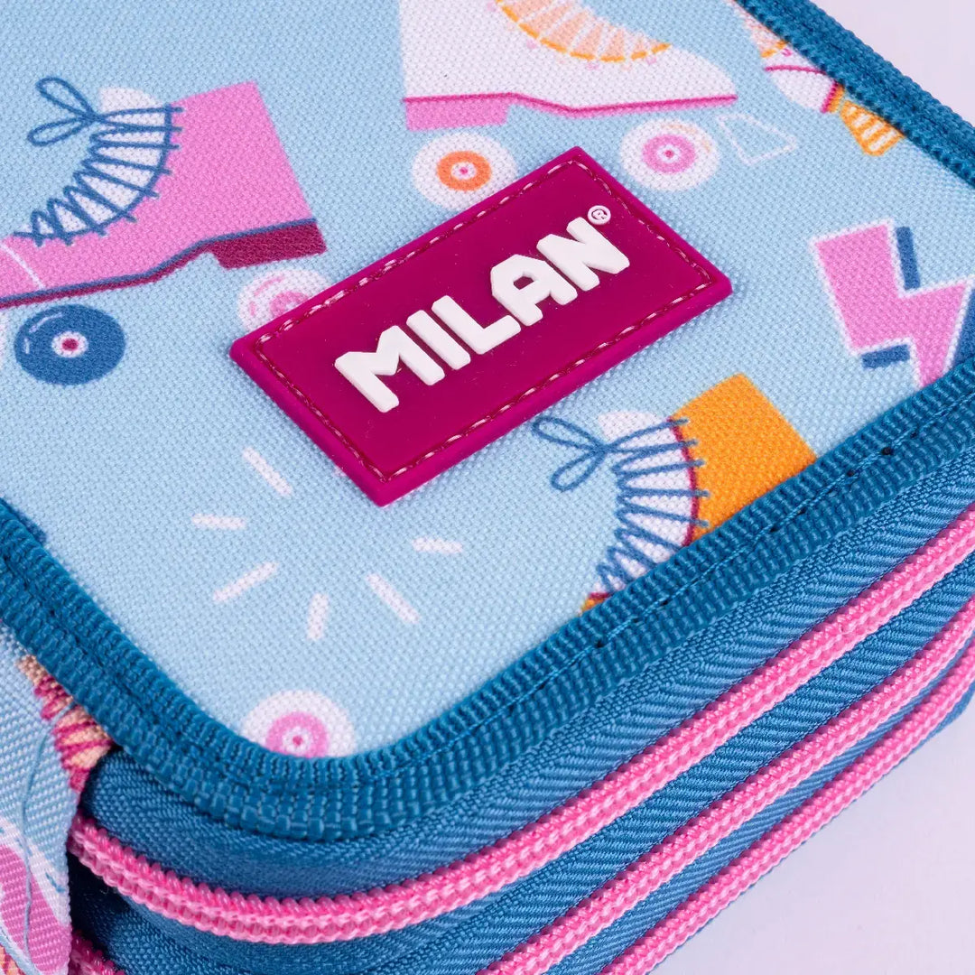 MILAN - Plumier de 3 Pisos con Contenido de 49 Piezas de Material Escolar. Roller 2