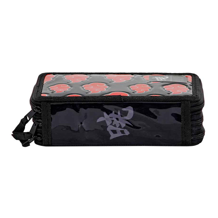 KARACTERMANIA - Estuche Plumier Triple Completo con 44 Piezas. Naruto Clouds Negro