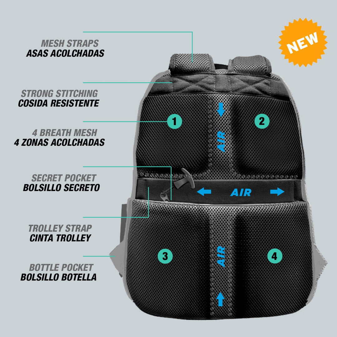 ONE PIECE Ropes - Mochila Escolar Impermeable Running Plus para Portatil y USB. Negro