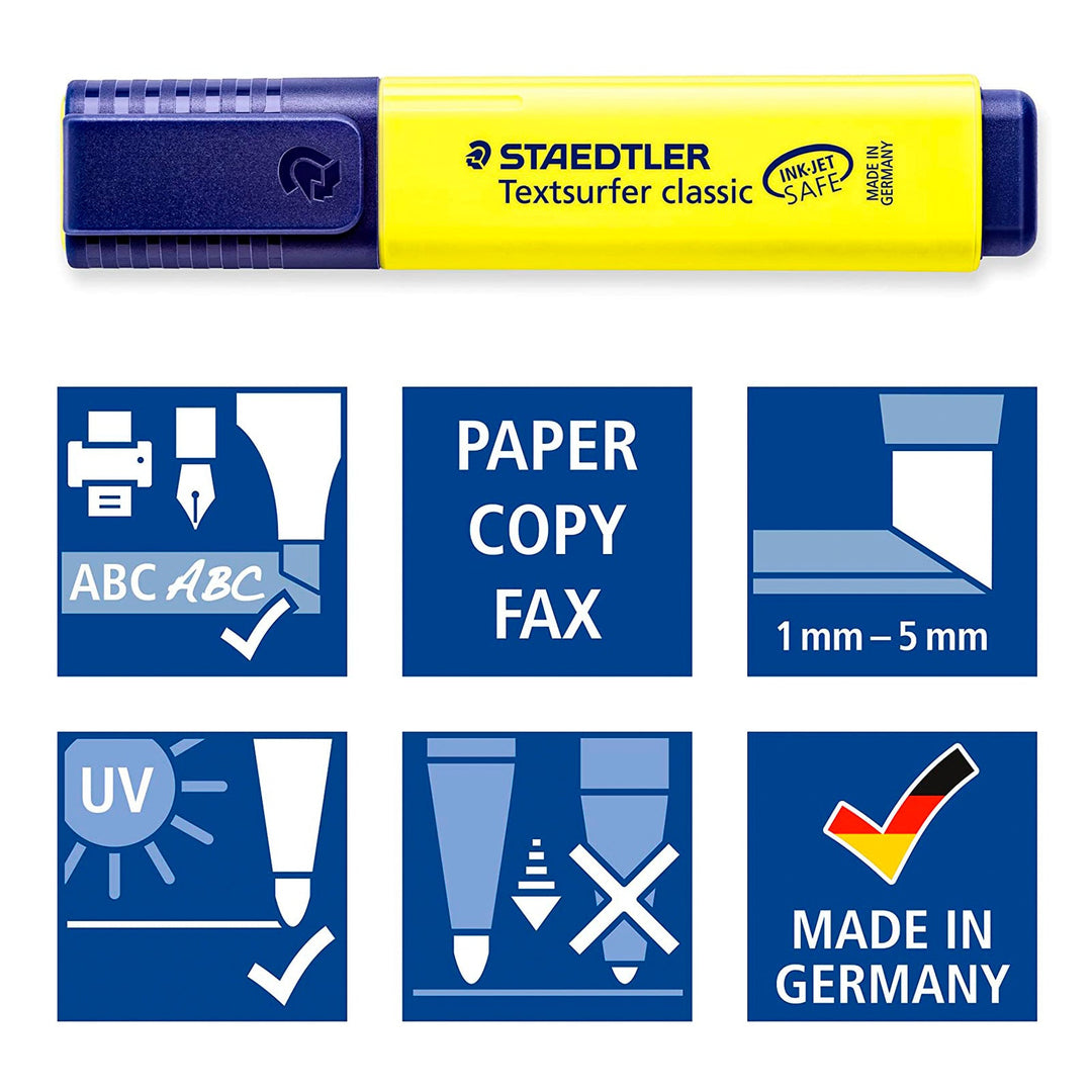 STAEDTLER Happy - Caja de 8 Marcadores Fluorescentes Textsurfer Classic con Punta Pincel