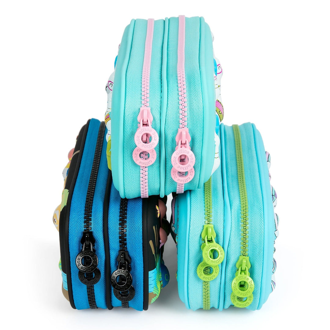 3D Magic - Estuche Escolar Doble con Cuerpo en Relieve. Jungle Azul