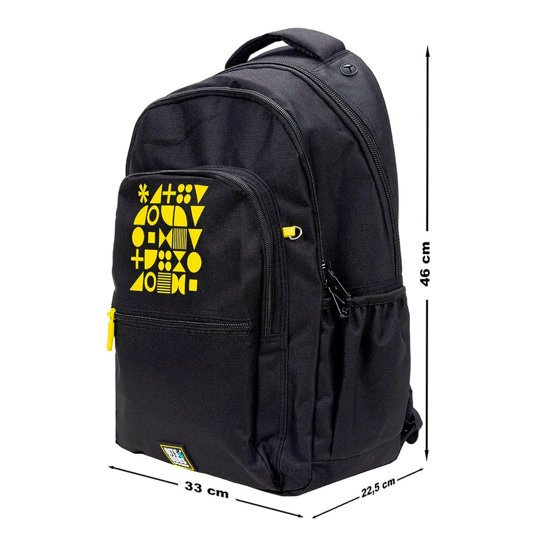 Grafoplás Fluor - Mochila Escolar 3 Cremalleras con Divisor para Portátil. Adaptable Carrito. Amarillo