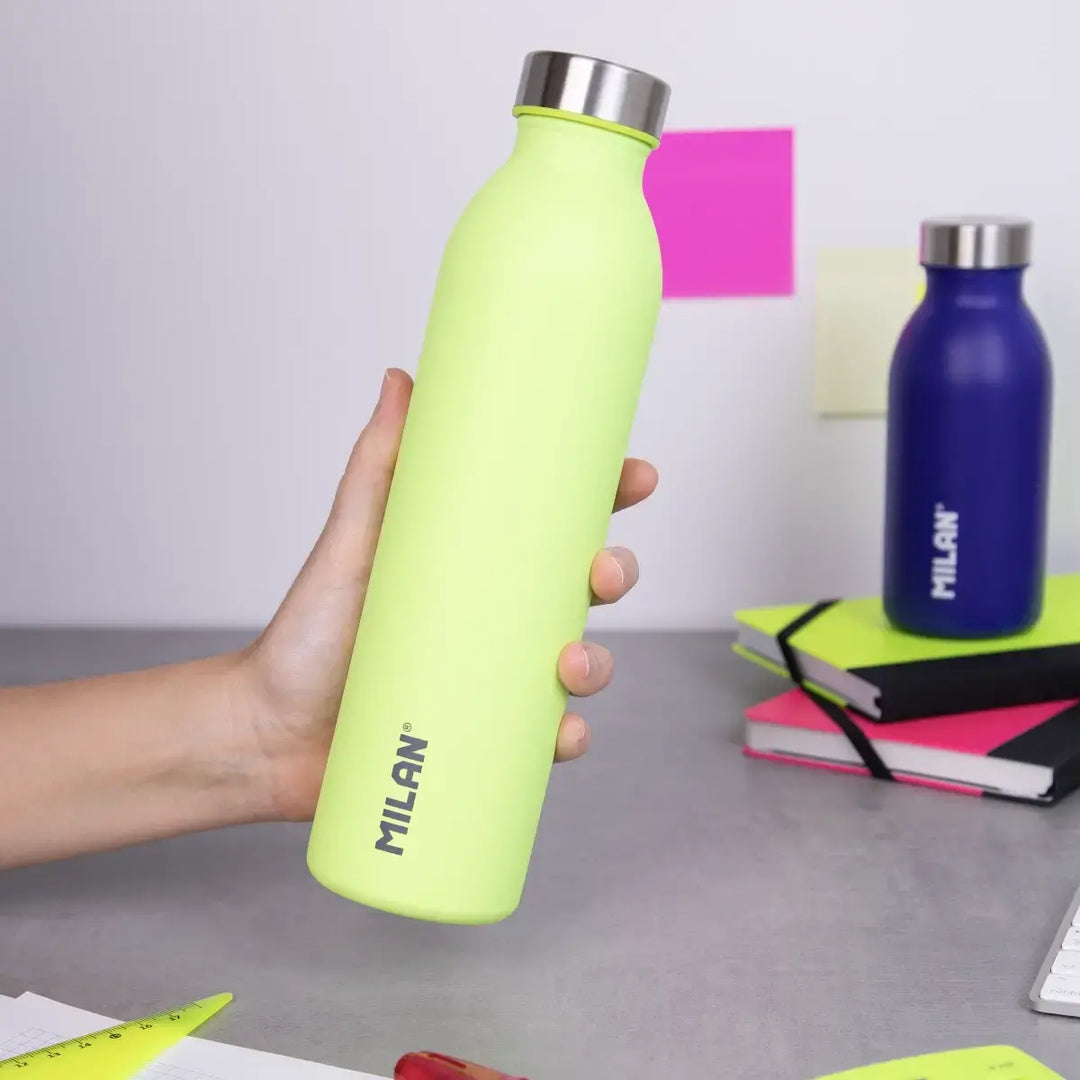 MILAN Acid - Botella Térmica Reutilizable 0.6L en Acero Inoxidable. Amarillo