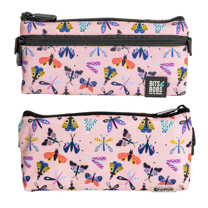 Multimedia: Grafoplás - Estuche Portatodo Plano con 2 Cremalleras de Fácil Apertura. Butterfly
