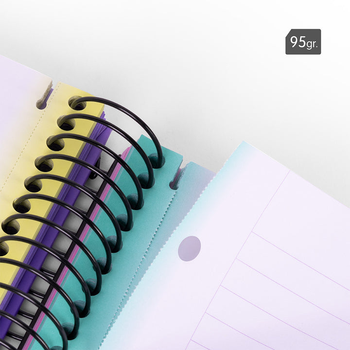 MILAN Sunset - Pack 3 Cuadernos A4 Espiral y Tapa Dura. Papel Pautado 120 Hojas 95gr