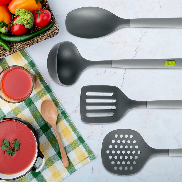 BRA Life - Juego de 4 Utensilios Cocina de Silicona con Mango de Nylon de Materiales Reciclados