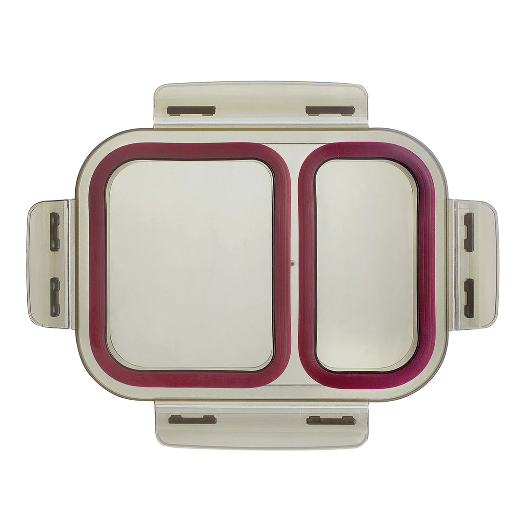 LACOR TwoGo - Recipiente Rectangular de 0.45L + 0.28L en Acero Inoxidable Apto Microondas