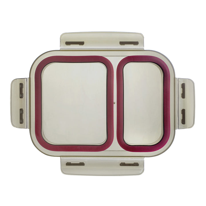 LACOR TwoGo - Recipiente Rectangular de 0.45L + 0.28L en Acero Inoxidable Apto Microondas