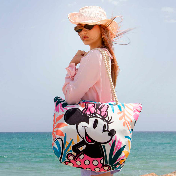 KARACTERMANIA - Bolsa de Playa Soleil con Neceser de Regalo. Minnie Mouse Island