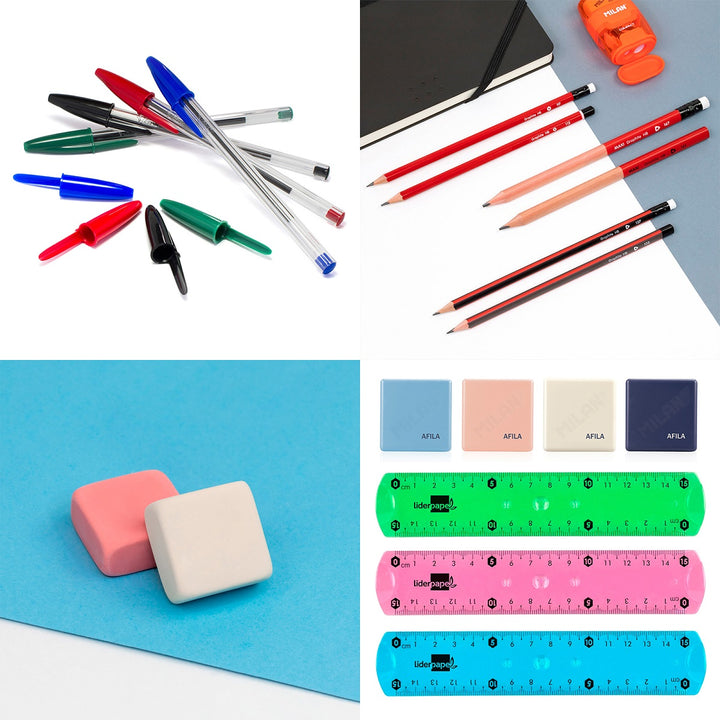 ColePack EcoDes - Estuche Triple de 3 Cremalleras con Material Escolar Incluido. Pirate