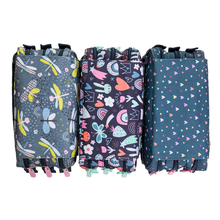 Grafoplás Design - Estuche Portatodo Triple con Solapa para Material Escolar. Mafalda Bird