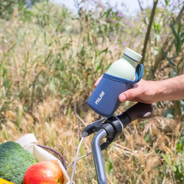 MILAN 1918 - Funda Protectora de Neopreno para Botella Isotérmica de 0.35L Azul