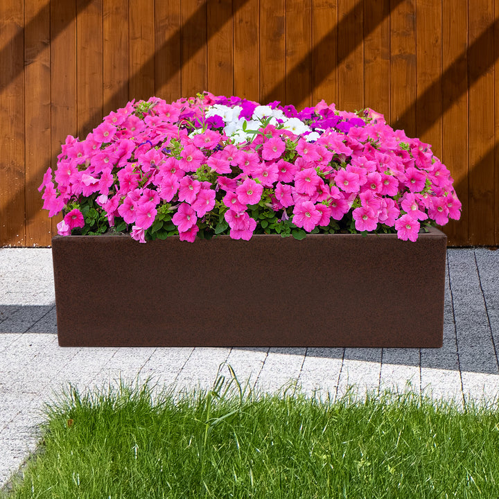 Plastiken THEONE - Jardinera Rectangular 39L en Resina de Polietileno. Blanco