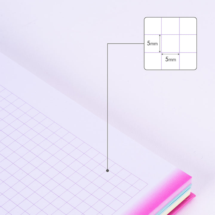 MILAN Sunset - Pack 3 Cuadernos A4 Espiral y Tapa Dura. Papel Cuadriculado 90 Hojas 95gr Rosa