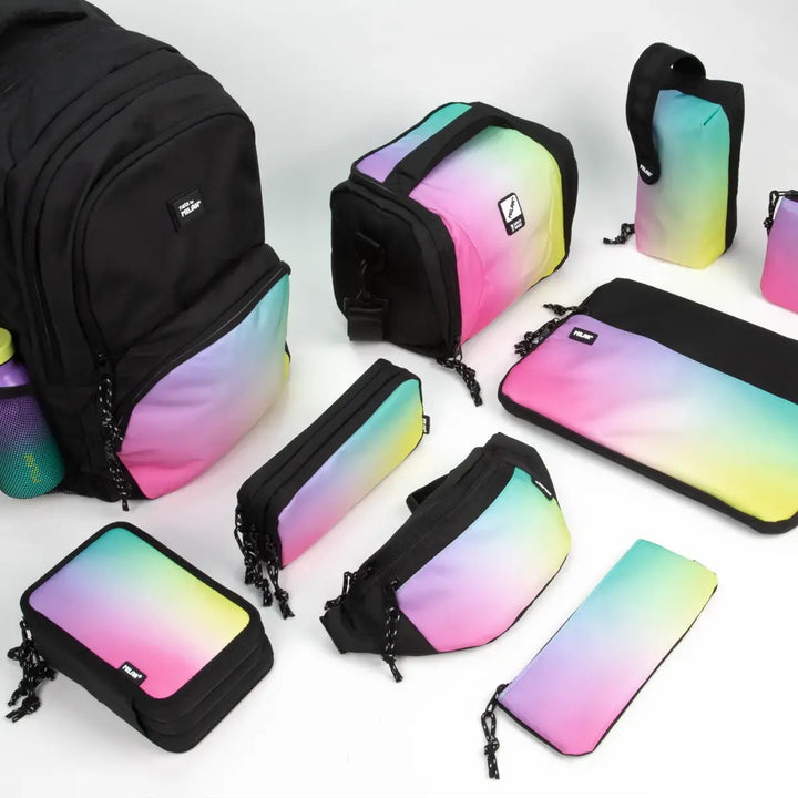 MILAN - Plumier de 3 Pisos con Contenido de 49 Piezas de Material Escolar. Sunset Negro