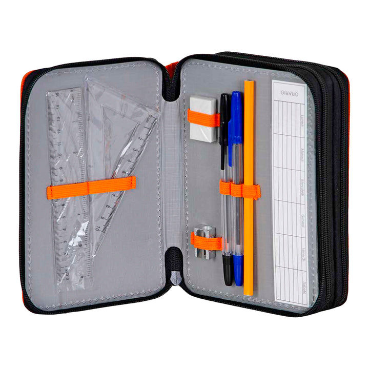 KARACTERMANIA - Estuche Plumier Triple Completo con 44 Piezas. Dragon Ball Warrior