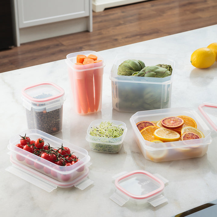 TATAY Clip Safe - Recipiente Hermético Rectangular 0.75L Con Cierre de Pestañas. Rojo