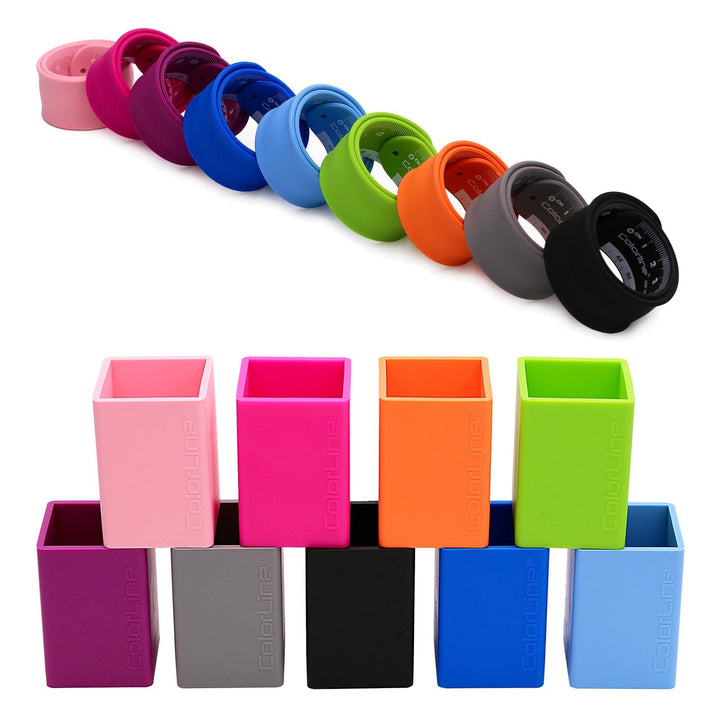 COLORLINE - Cubilete Porta Lápices Cuadrado en Silicona Ultra Suave. Verde Oscuro