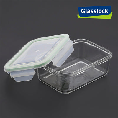 Glasslock Classic - Recipiente Hermético Rectangular de 0.7L en Vidrio Templado. Naranja