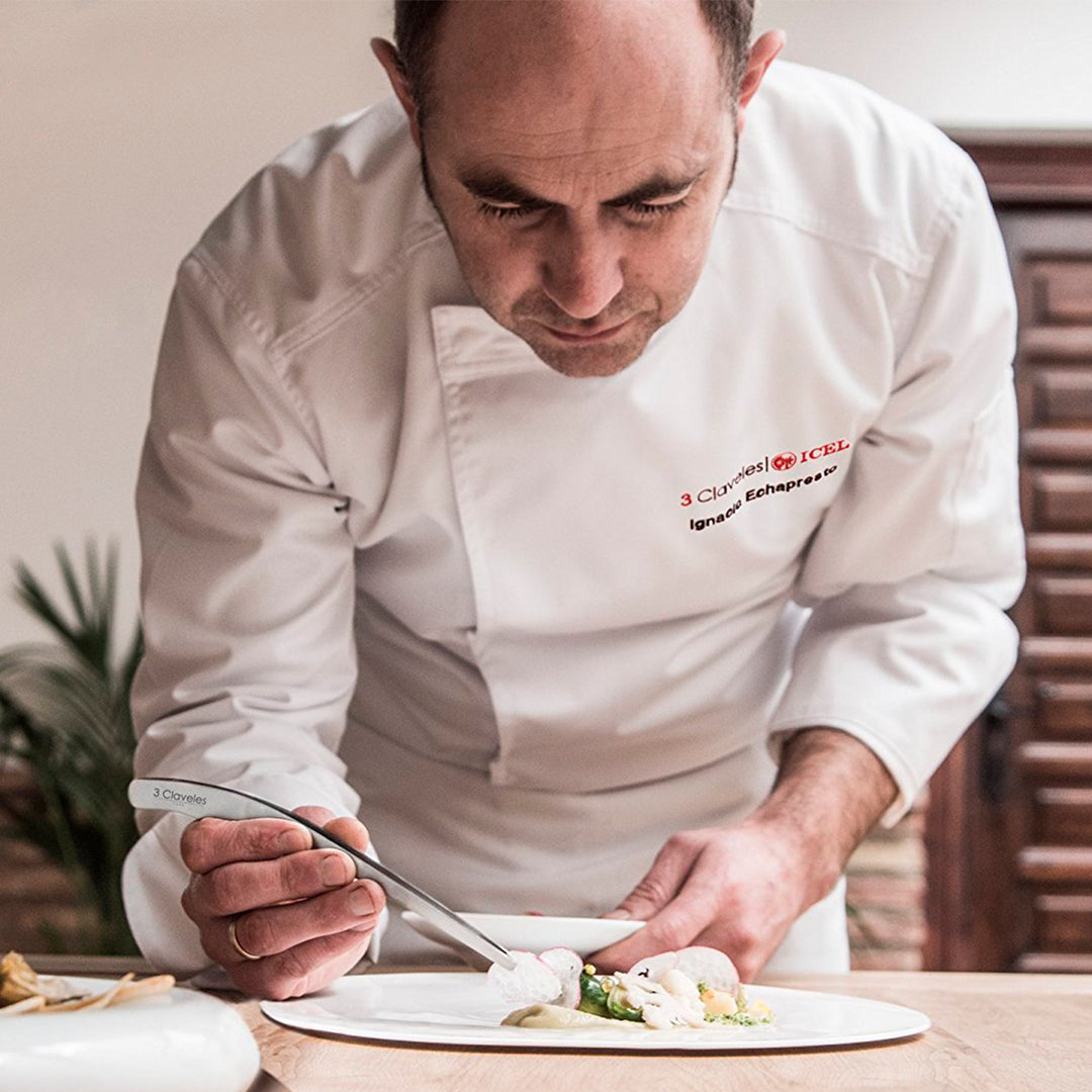 3 Claveles 01178 - Pinzas Ergonómicas en Acero Inoxidable para Sushi y Emplatar 25 cm