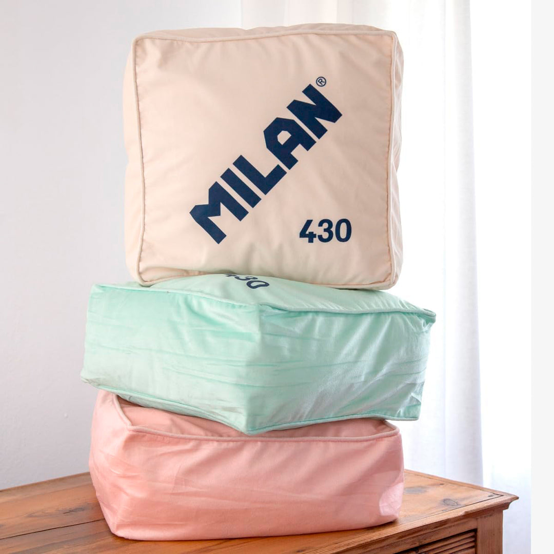 Milan 430 - Cojin Cuadrado de 35 cm 100% Poliéster con Relleno Incluido. Forma Goma Rosa