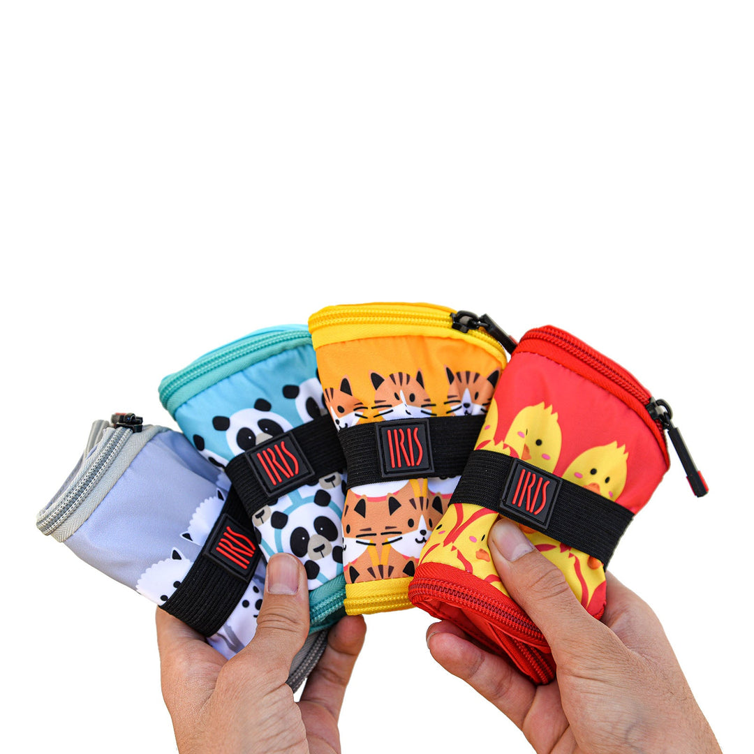 IRIS Zipper Roll Friends - Porta Sandwich Infantil Plegable y Flexible con Cremallera. Panda