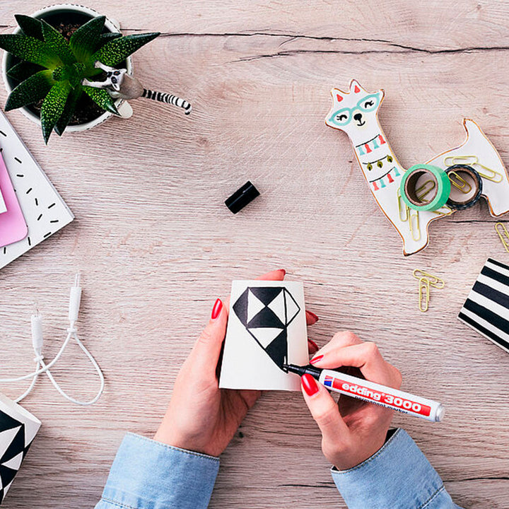 Edding 3000 - Rotulador Marcador Permanente Punta Redonda 1.5-3 mm. Azul