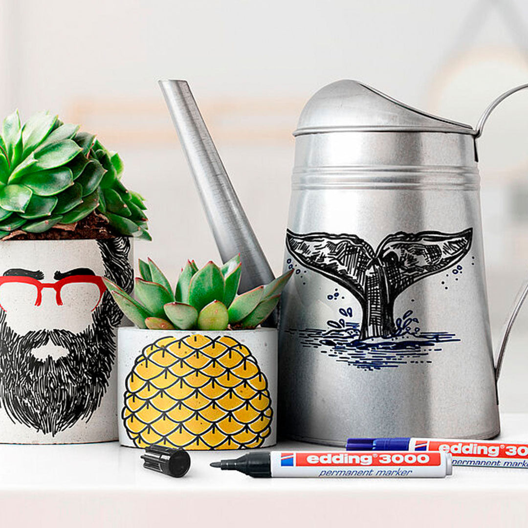 Edding 3000 - Rotulador Marcador Permanente Punta Redonda 1.5-3 mm. Rojo