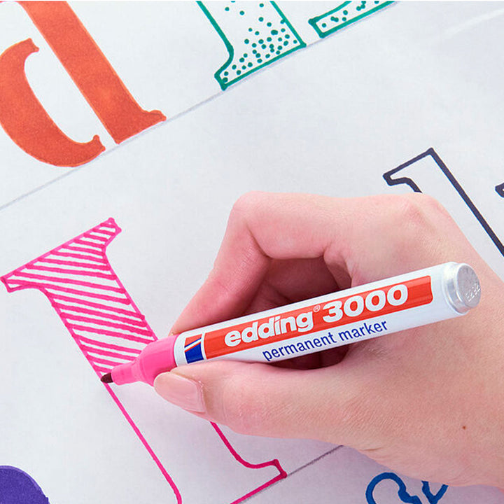 Edding 3000 - Rotulador Marcador Permanente Punta Redonda 1.5-3 mm. Azul
