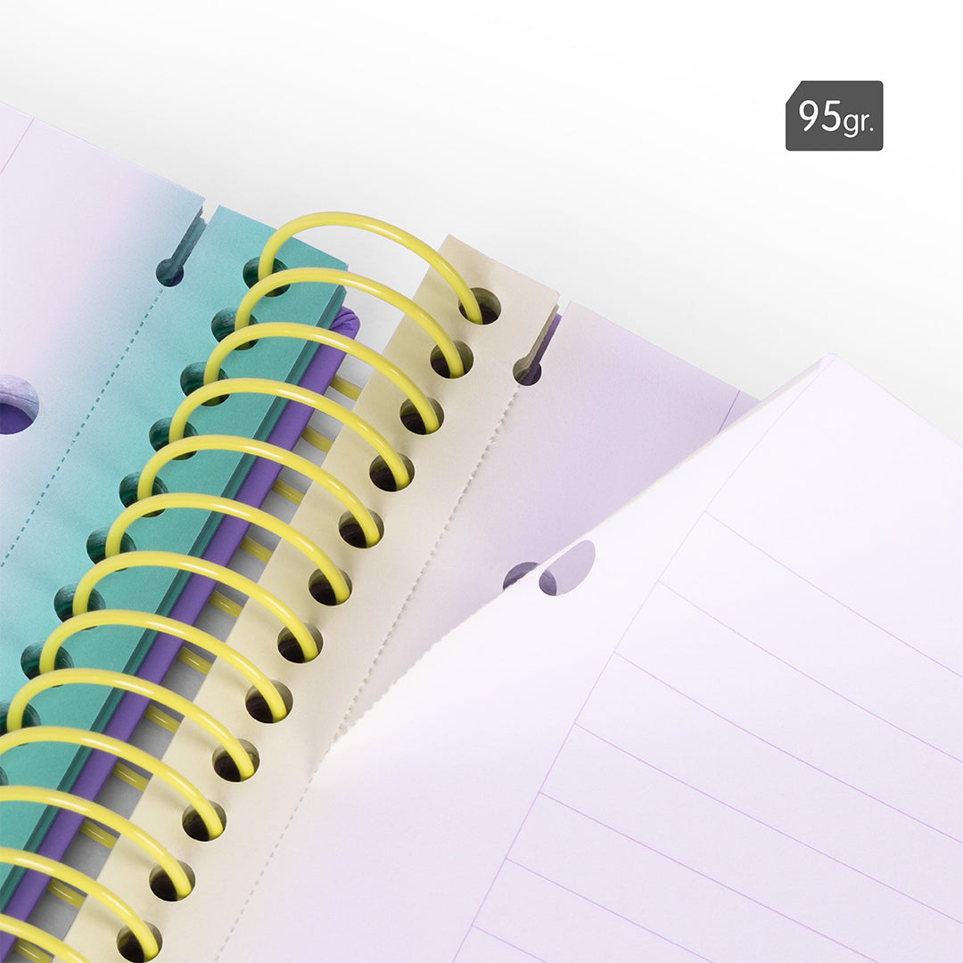 MILAN Sunset - Pack 3 Cuadernos A4 Espiral y Tapa Dura. Papel Pautado 90 Hojas 95gr Rosa