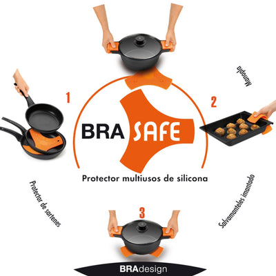 BRA Safe - Conjunto de 2 Protectores Imantados Multiusos en Silicona. Gris
