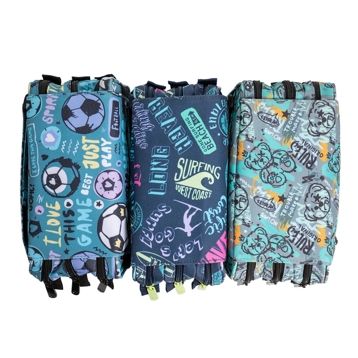 ColePack EcoDes - Estuche Triple de 3 Cremalleras con Material Escolar Incluido. Bear