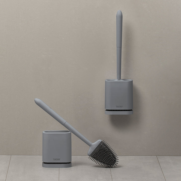 TATAY - Escobilla de Baño en Silicona. Flexible, de Secado Rápido y Antiolor. Gris Stone