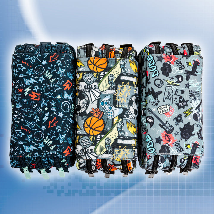 ColePack EcoDes - Estuche Triple de 3 Cremalleras con Material Escolar Incluido. Awesome