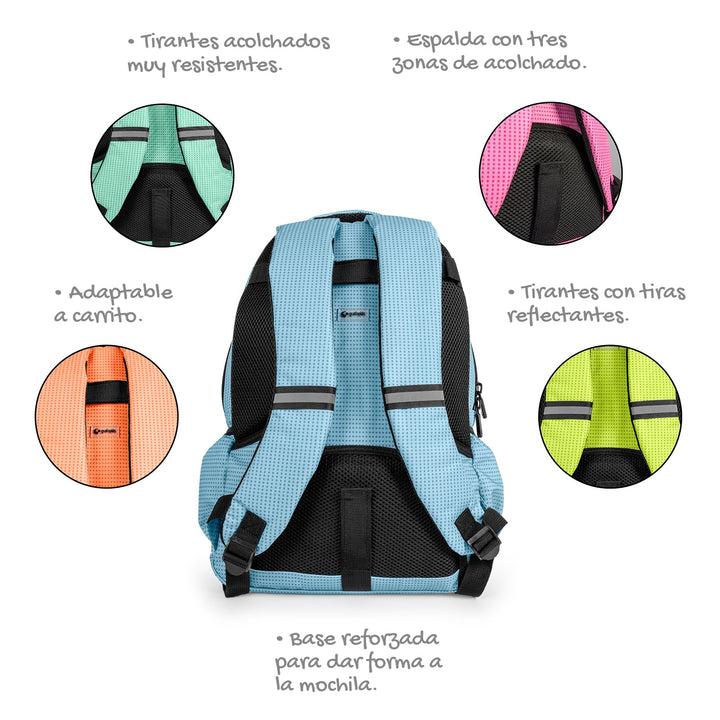 Grafoplás Kūru -  Pack Ahorro Escolar con Mochila 25L y Estuche Triple. Melocotón