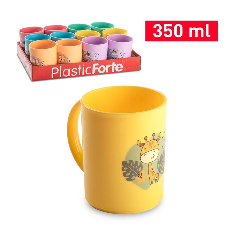 Plastic Forte Candy - Juego de 3 Tazas Infantiles 350 ml en Plástico Libre de BPA. Girl