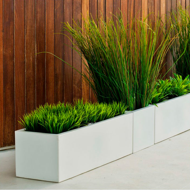 Plastiken THEONE - Jardinera Rectangular 29L en Resina de Polietileno. Blanco