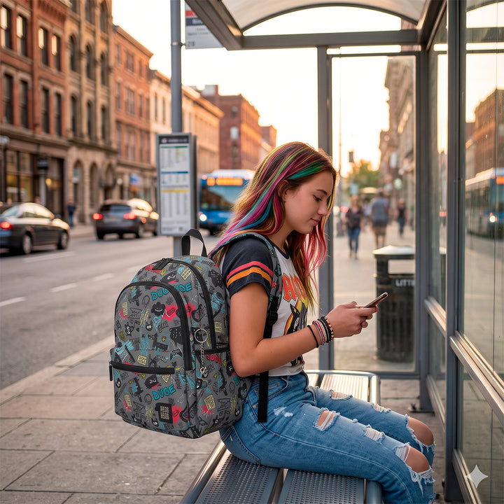 Grafoplás - Mochila Escolar 3 Cremalleras con Divisor Portátil y Adaptable Carrito