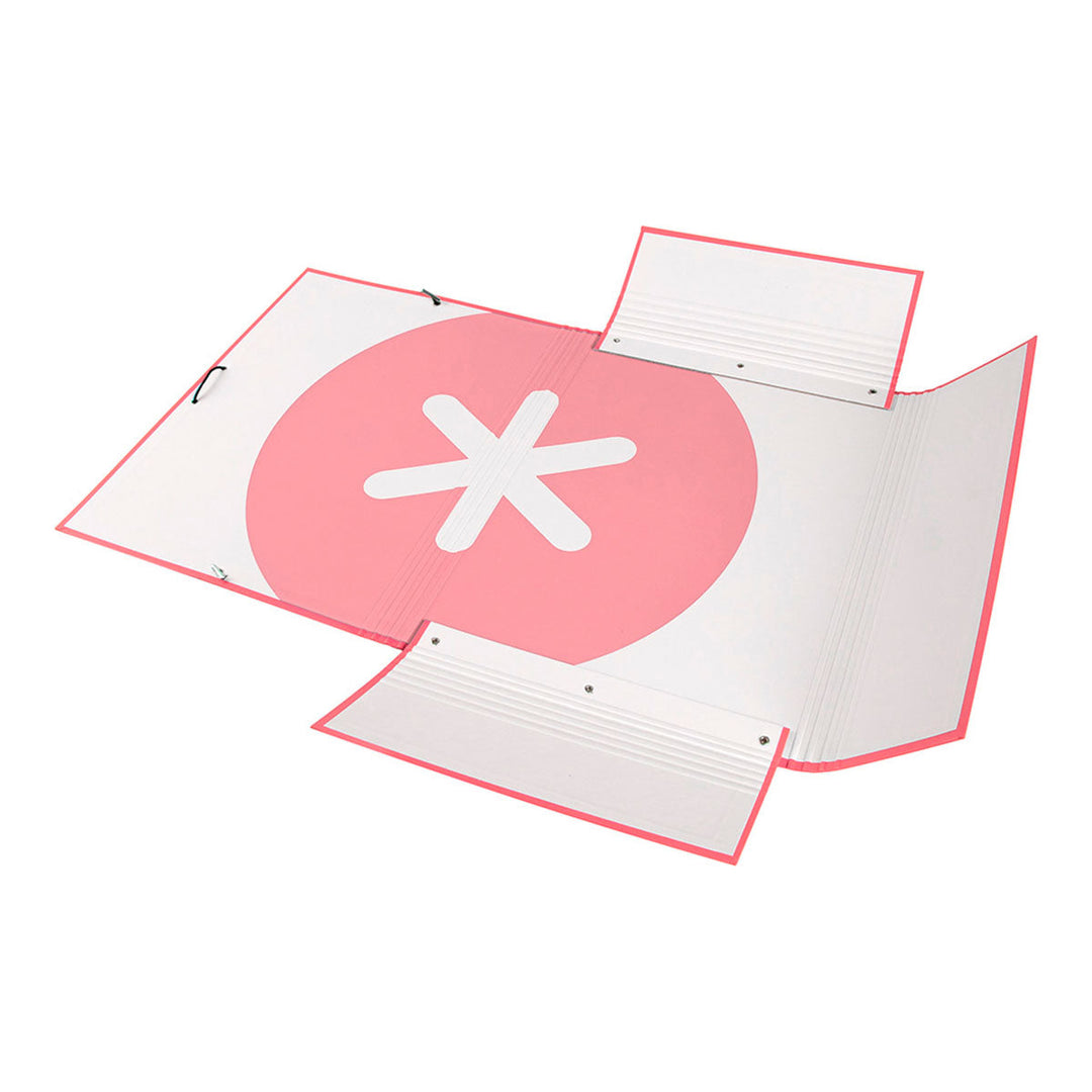 ANTARTIK - Carpeta Escolar A4 con 3 Solapas y Cierre de Goma. Coral
