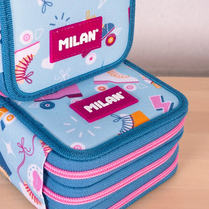 MILAN - Plumier de 3 Pisos con Contenido de 49 Piezas de Material Escolar. Roller 2