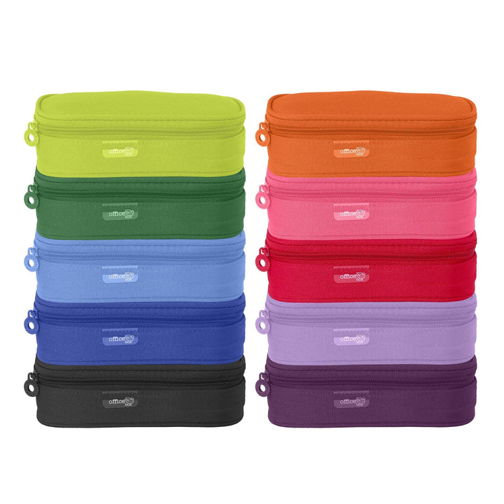 Mega - Estuche Portatodo Escolar Ovalado Multiuso con Solapa. Lima