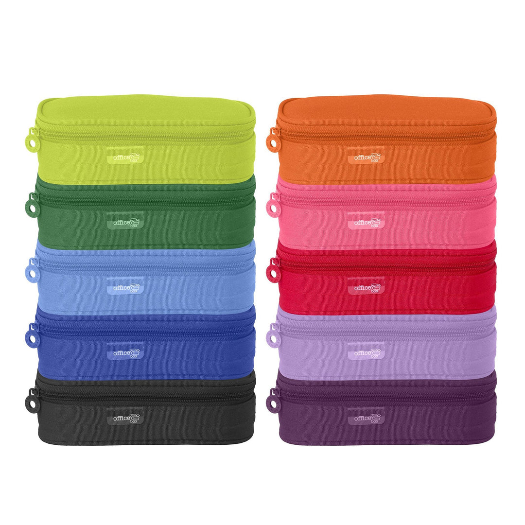 Mega - Estuche Portatodo Escolar Ovalado Multiuso con Solapa. Fucsia