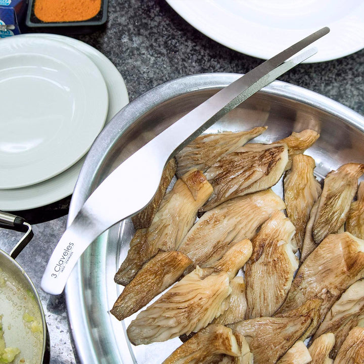 3 Claveles 01178 - Pinzas Ergonómicas en Acero Inoxidable para Sushi y Emplatar 25 cm